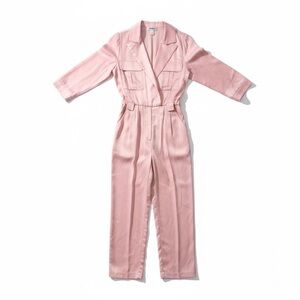 Women's Pink Satin Utility Jumpsuit